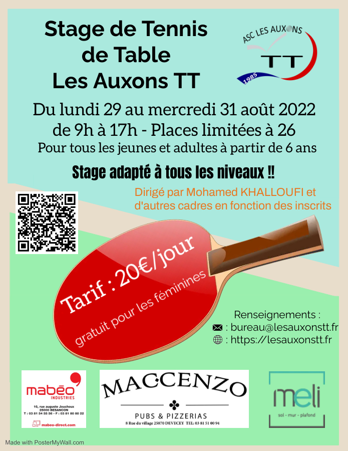 You are currently viewing Stage Les Auxons TT du lundi 29 au mercredi 31 août 2022